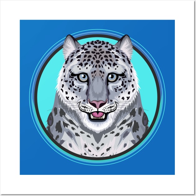 Snow Leopard Circle Wall Art by Peppermint Narwhal